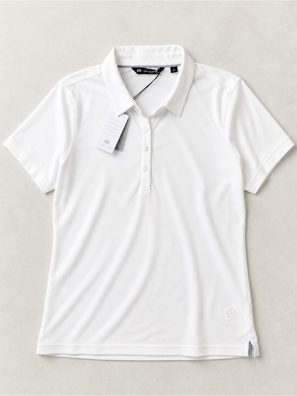 NWT TravisMathew Crenshaw White Performance Golf Polo L